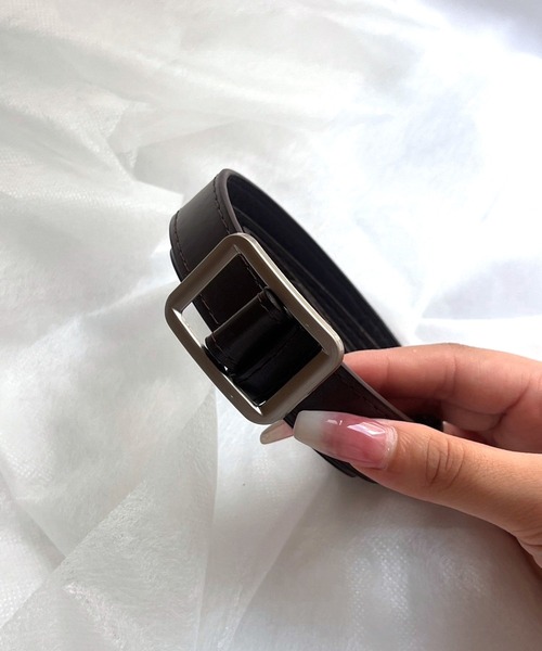 fiere（フィエール）の「レディーススクエア穴なしベルト（ベルト・レディース・ブラック/ブラウン/ブラック系その他2/ブラウン系その他/ブラック系その他・FREE）」の14枚目の写真