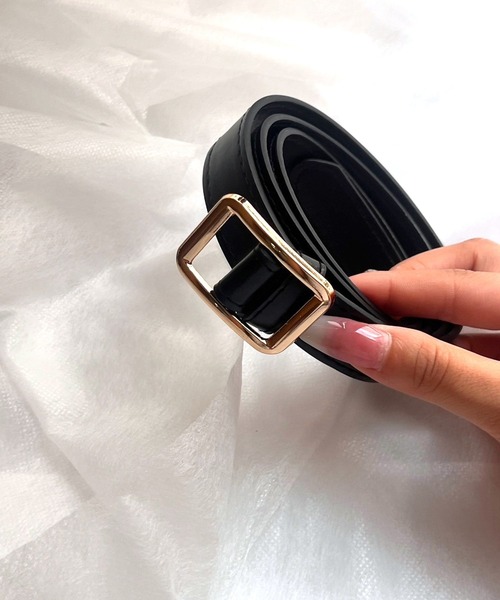 fiere（フィエール）の「レディーススクエア穴なしベルト（ベルト・レディース・ブラック/ブラウン/ブラック系その他2/ブラウン系その他/ブラック系その他・FREE）」の13枚目の写真