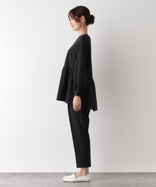 コルネリウスベスト&パンツ（黒）プラスサイズ GLOBAL WORK（グローバルワーク）の「2SETペプラム＊パンツ