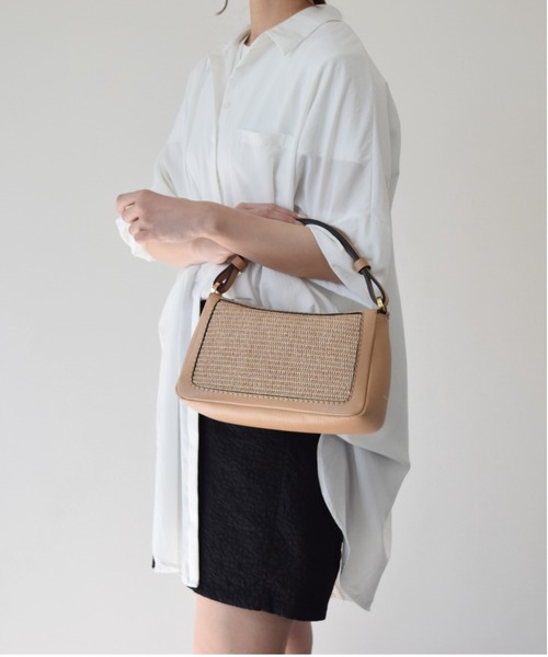 LORISTELLA(ロリステッラ)の「【LORISTELLA】異素材コンビハンドバッグ(Q46428)(ハンドバッグ・レディース・グリーン系その他/ベージュ系その他・ALL)」の8枚目の写真