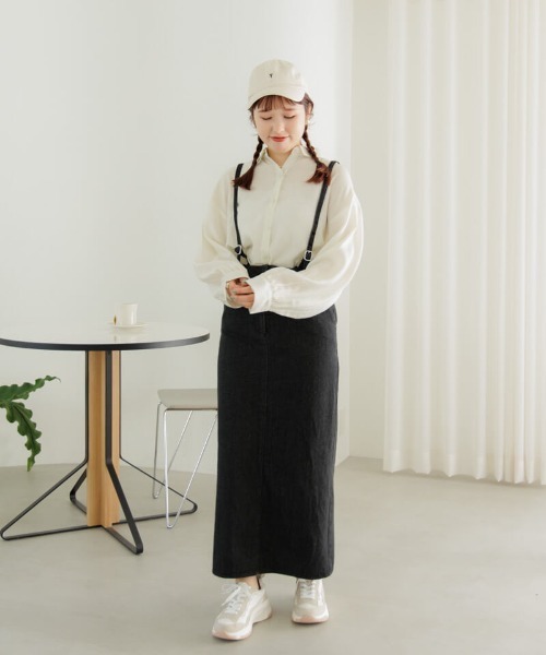 flower（フラワー）の「エニージャンパースカート（ジャンパースカート・レディース・ブラック/ネイビー・FREE）」の4枚目の写真