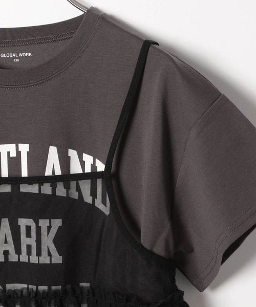 GLOBAL WORK（グローバルワーク）の「チュールキャミセットTEEワンピース/106567（ワンピース・キッズ・ホワイト×ブラック/チャコールグレー×ブラック・120cm/130cm/140cm/150cm/160cm/170cm）」の15枚目の写真