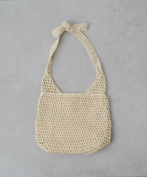 Actually（アクチュアリー）の「ペーパー手編み ワンハンドルバッグ（ショルダーバッグ・レディース・グレー/ベージュ/ラベンダー/グリーン・フリー）」の10枚目の写真