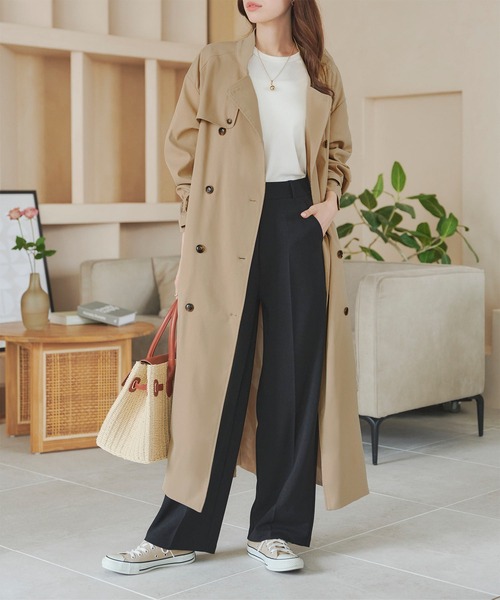 KOBE LETTUCE（コウベレタス）の「選べる2丈レギュラーorショート丈トレンチコート（トレンチコート・レディース・オリーブ/ベージュ/ホワイト・M-Short/M-Regular）」の13枚目の写真