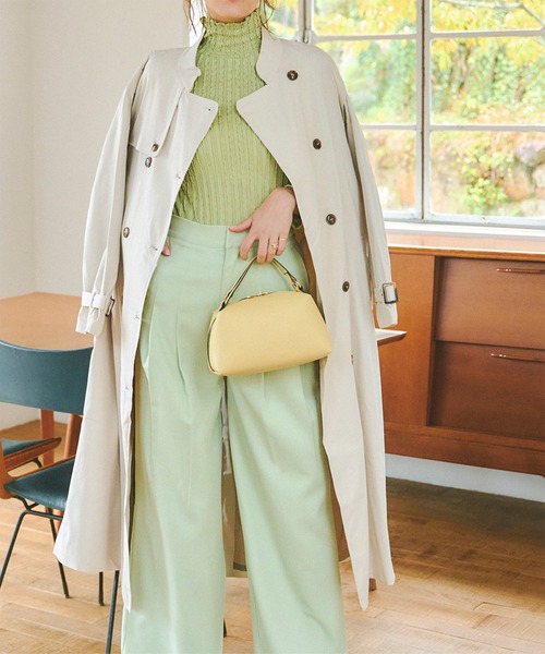 KOBE LETTUCE（コウベレタス）の「選べる2丈レギュラーorショート丈トレンチコート（トレンチコート・レディース・オリーブ/ベージュ/ホワイト・M-Short/M-Regular）」の15枚目の写真