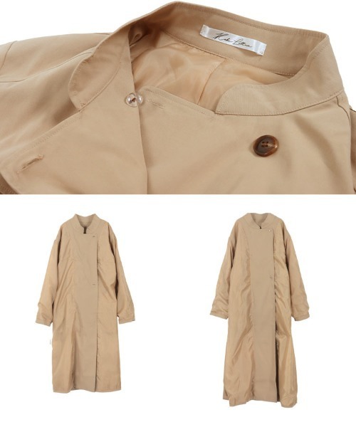 KOBE LETTUCE（コウベレタス）の「選べる2丈レギュラーorショート丈トレンチコート（トレンチコート・レディース・オリーブ/ベージュ/ホワイト・M-Short/M-Regular）」の9枚目の写真