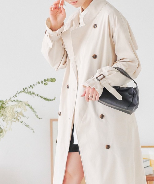 KOBE LETTUCE（コウベレタス）の「選べる2丈レギュラーorショート丈トレンチコート（トレンチコート・レディース・オリーブ/ベージュ/ホワイト・M-Short/M-Regular）」の17枚目の写真