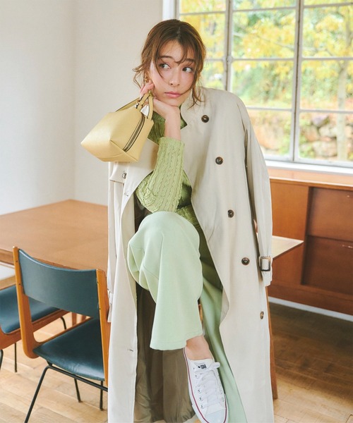 KOBE LETTUCE（コウベレタス）の「選べる2丈レギュラーorショート丈トレンチコート（トレンチコート・レディース・オリーブ/ベージュ/ホワイト・M-Short/M-Regular）」の19枚目の写真