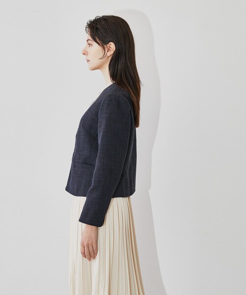 cloenc(クロエンス)の「◆ツイードノーカラージャケット(ノーカラージャケット・レディース・ネイビー系3/ブラック系3・03/02/01)」の9枚目の写真