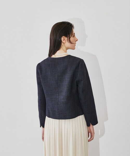cloenc(クロエンス)の「◆ツイードノーカラージャケット(ノーカラージャケット・レディース・ネイビー系3/ブラック系3・03/02/01)」の10枚目の写真