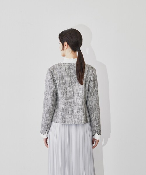 cloenc(クロエンス)の「◆ツイードノーカラージャケット(ノーカラージャケット・レディース・ネイビー系3/ブラック系3・03/02/01)」の13枚目の写真