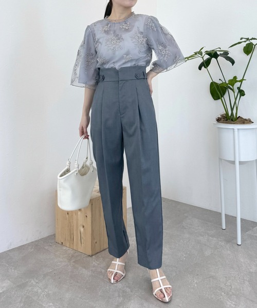 【セール】［追加1］ウエストタブテーパードパンツ 113883（その他パンツ）｜mysty woman（ミスティウーマン）