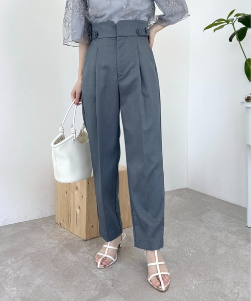 【セール】［追加1］ウエストタブテーパードパンツ 113883（その他パンツ）｜mysty woman（ミスティウーマン）