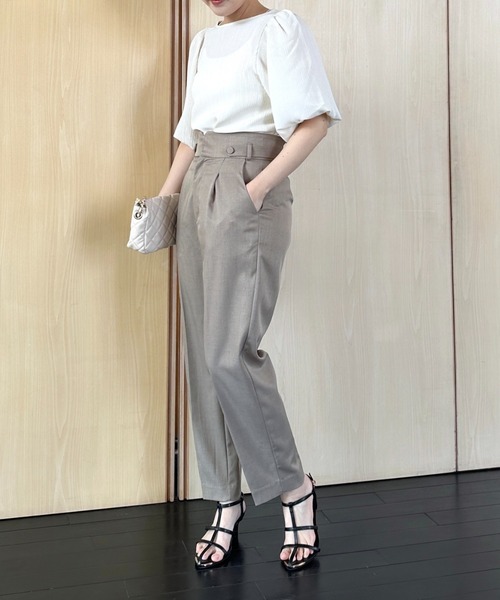 【セール】［追加1］ウエストタブテーパードパンツ 113883（その他パンツ）｜mysty woman（ミスティウーマン）