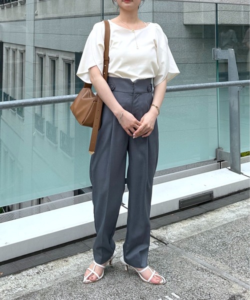 【セール】［追加1］ウエストタブテーパードパンツ 113883（その他パンツ）｜mysty woman（ミスティウーマン）