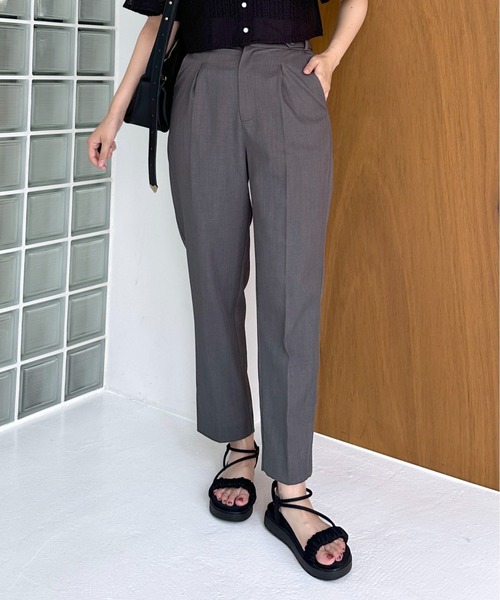 【セール】［追加1］ウエストタブテーパードパンツ 113883（その他パンツ）｜mysty woman（ミスティウーマン）