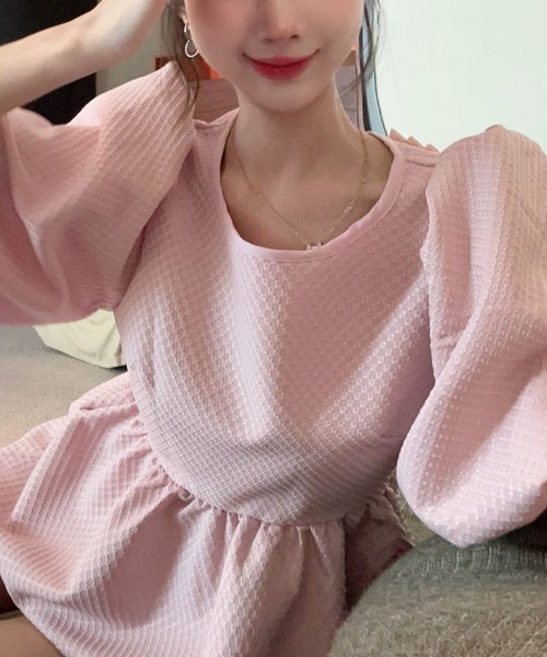 PIN(ピン)の「ALICE PUFF BLOUSE(シャツ/ブラウス・レディース・ピンク/ホワイト・L/M/S)」の3枚目の写真
