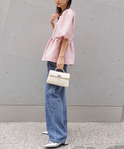 PIN(ピン)の「ALICE PUFF BLOUSE(シャツ/ブラウス・レディース・ピンク/ホワイト・L/M/S)」の16枚目の写真