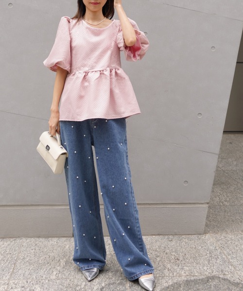 PIN(ピン)の「ALICE PUFF BLOUSE(シャツ/ブラウス・レディース・ピンク/ホワイト・L/M/S)」の17枚目の写真