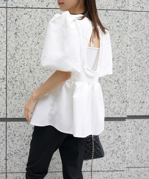 PIN(ピン)の「ALICE PUFF BLOUSE(シャツ/ブラウス・レディース・ピンク/ホワイト・L/M/S)」の12枚目の写真