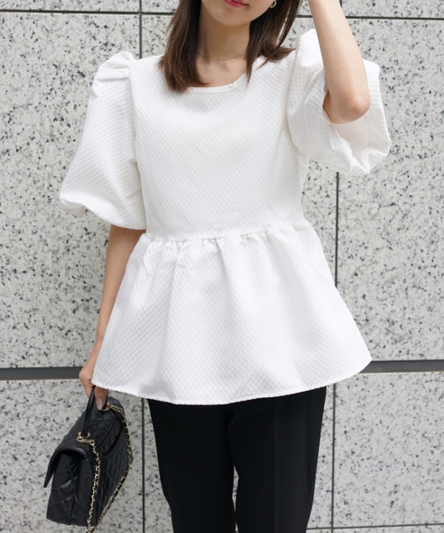PIN(ピン)の「ALICE PUFF BLOUSE(シャツ/ブラウス・レディース・ピンク/ホワイト・L/M/S)」の11枚目の写真