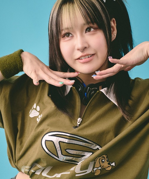 GALFY(ガルフィー)の「【GALFY/ガルフィー】G ロゴビッグジップポロ(Tシャツ/カットソー・メンズ・ブラック/カーキ/ホワイト・L/XL)」の3枚目の写真