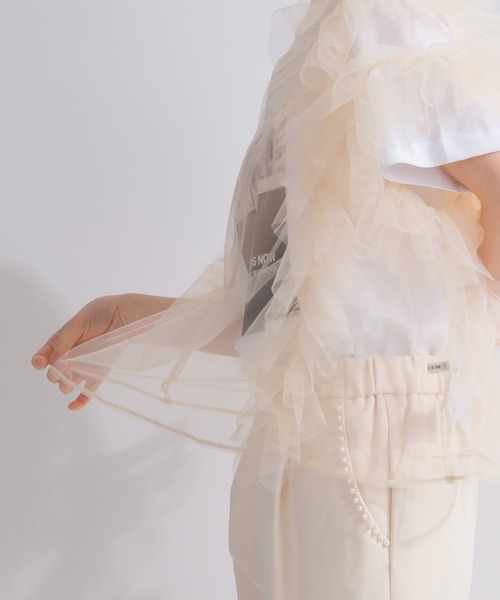 PICCIN(ピッチン)の「【WEB限定】チュールフリルブラウス(シャツ/ブラウス・レディース・ブラック/アイボリー・M)」の20枚目の写真