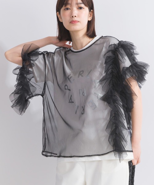 PICCIN(ピッチン)の「【WEB限定】チュールフリルブラウス(シャツ/ブラウス・レディース・ブラック/アイボリー・M)」の13枚目の写真