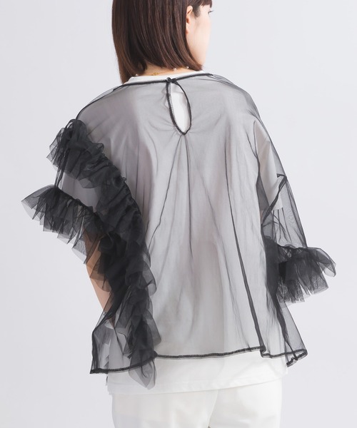 PICCIN(ピッチン)の「【WEB限定】チュールフリルブラウス(シャツ/ブラウス・レディース・ブラック/アイボリー・M)」の16枚目の写真
