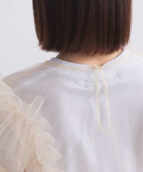 PICCIN(ピッチン)の「【WEB限定】チュールフリルブラウス(シャツ/ブラウス・レディース・ブラック/アイボリー・M)」の9枚目の写真