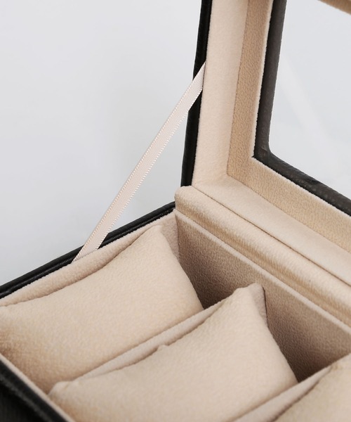 腕時計ケース 5本用 鍵付き レザーディスプレイ収納ボックス（収納