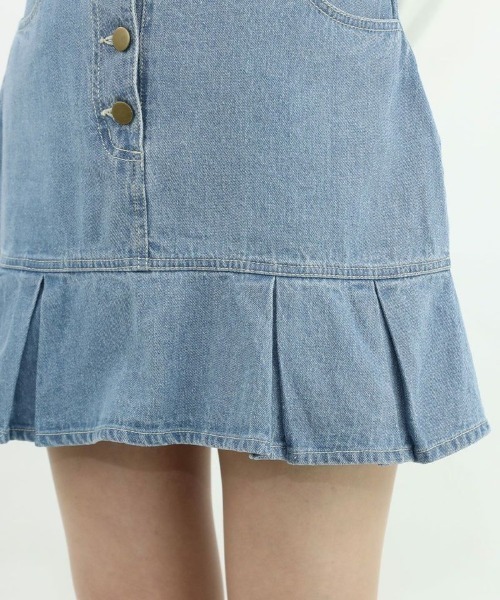 F i.n.t（フィント）の「裾切替デニムミニスカート/fint（スカート・レディース・ライトブルー/ブラック・FREE）」の13枚目の写真