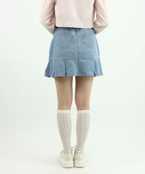 F i.n.t（フィント）の「裾切替デニムミニスカート/fint（スカート・レディース・ライトブルー/ブラック・FREE）」の9枚目の写真