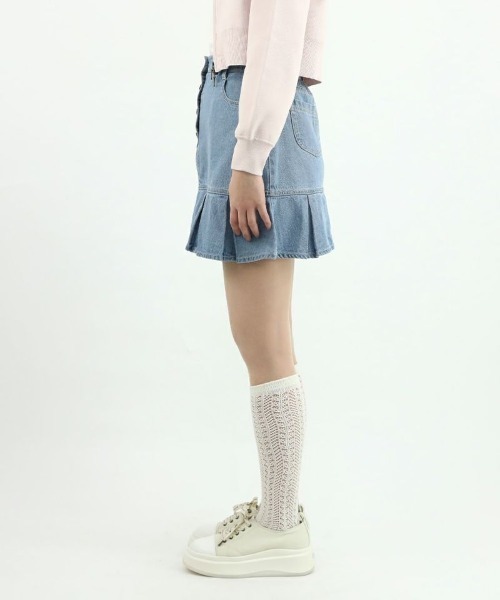 F i.n.t（フィント）の「裾切替デニムミニスカート/fint（スカート・レディース・ライトブルー/ブラック・FREE）」の10枚目の写真