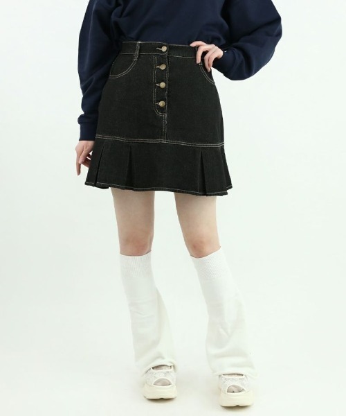 F i.n.t（フィント）の「裾切替デニムミニスカート/fint（スカート・レディース・ライトブルー/ブラック・FREE）」の22枚目の写真