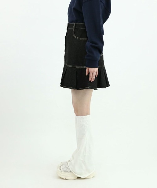 F i.n.t（フィント）の「裾切替デニムミニスカート/fint（スカート・レディース・ライトブルー/ブラック・FREE）」の21枚目の写真
