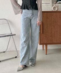apres jour clair | 【apres jour clair】パールデニムパンツ【ZOZOTOWN限定アイテム】(デニムパンツ)