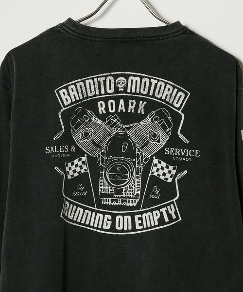 ROARK REVIVAL(ロアークリバイバル)の「ROARK REVIVAL/ロアークリバイバル "BANDITO MOTORIO" L/S TEE ロンT(Tシャツ/カットソー・メンズ・ブラック・XL/L/M)」の8枚目の写真