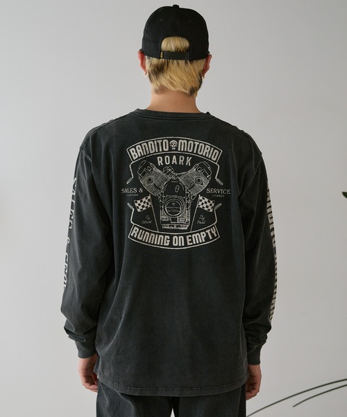 ROARK REVIVAL(ロアークリバイバル)の「ROARK REVIVAL/ロアークリバイバル "BANDITO MOTORIO" L/S TEE ロンT(Tシャツ/カットソー・メンズ・ブラック・XL/L/M)」の18枚目の写真