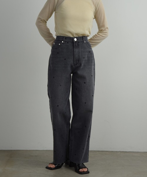 I_am(アイアム)の「heartful denim high waist pants / ハートフルデニムハイウエストパンツ(デニムパンツ・レディース・ブラック/インディゴブルー・FREE)」の8枚目の写真