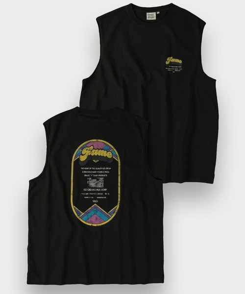 POWER TO THE PEOPLE(パワートゥーザピープル)の「アメリカンヴィンテージノースリーブTシャツ/バックプリント/ビッグシルエット(タンクトップ・メンズ・オフホワイト/チャコールグレー/ブラック/ブラック系その他/アイボリー/ダークグレー・M/L/XL)」の5枚目の写真