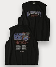 アメリカンヴィンテージノースリーブTシャツ/バックプリント/ビッグシルエット