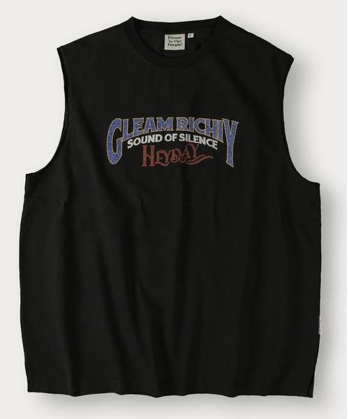 POWER TO THE PEOPLE(パワートゥーザピープル)の「アメリカンヴィンテージノースリーブTシャツ/バックプリント/ビッグシルエット(タンクトップ・メンズ・オフホワイト/チャコールグレー/ブラック/ブラック系その他/アイボリー/ダークグレー・M/L/XL)」の7枚目の写真