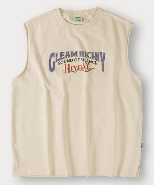 POWER TO THE PEOPLE(パワートゥーザピープル)の「アメリカンヴィンテージノースリーブTシャツ/バックプリント/ビッグシルエット(タンクトップ・メンズ・オフホワイト/チャコールグレー/ブラック/ブラック系その他/アイボリー/ダークグレー・M/L/XL)」の11枚目の写真