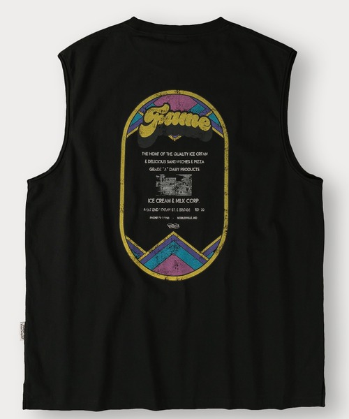 POWER TO THE PEOPLE(パワートゥーザピープル)の「アメリカンヴィンテージノースリーブTシャツ/バックプリント/ビッグシルエット(タンクトップ・メンズ・オフホワイト/チャコールグレー/ブラック/ブラック系その他/アイボリー/ダークグレー・M/L/XL)」の14枚目の写真