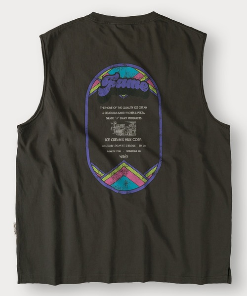 POWER TO THE PEOPLE(パワートゥーザピープル)の「アメリカンヴィンテージノースリーブTシャツ/バックプリント/ビッグシルエット(タンクトップ・メンズ・オフホワイト/チャコールグレー/ブラック/ブラック系その他/アイボリー/ダークグレー・M/L/XL)」の16枚目の写真
