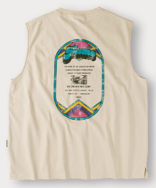 POWER TO THE PEOPLE(パワートゥーザピープル)の「アメリカンヴィンテージノースリーブTシャツ/バックプリント/ビッグシルエット(タンクトップ・メンズ・オフホワイト/チャコールグレー/ブラック/ブラック系その他/アイボリー/ダークグレー・M/L/XL)」の18枚目の写真