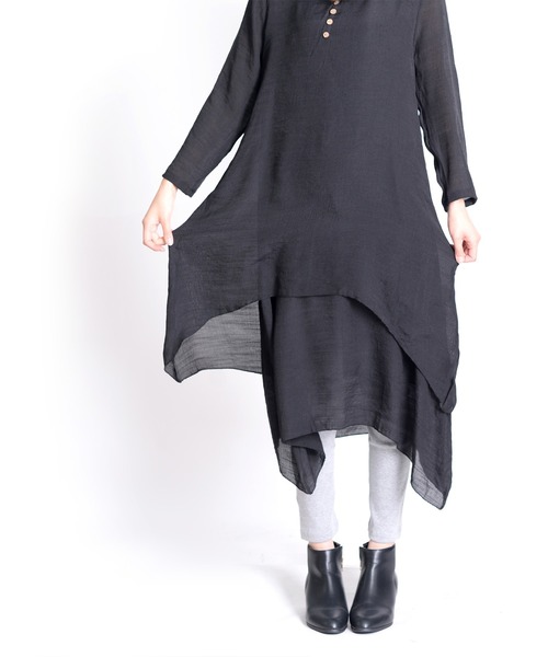 MARAI(マーライ)の「【MARAI】レイヤードワンピース(ワンピース・レディース・ブラック/レンガ/グリーン・XX-LARGE/LARGE)」の7枚目の写真