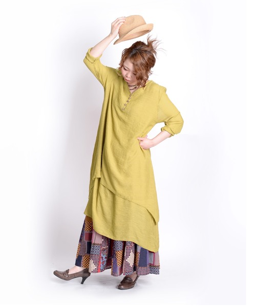 MARAI(マーライ)の「【MARAI】レイヤードワンピース(ワンピース・レディース・ブラック/レンガ/グリーン・XX-LARGE/LARGE)」の12枚目の写真
