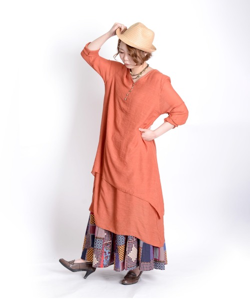 MARAI(マーライ)の「【MARAI】レイヤードワンピース(ワンピース・レディース・ブラック/レンガ/グリーン・XX-LARGE/LARGE)」の13枚目の写真